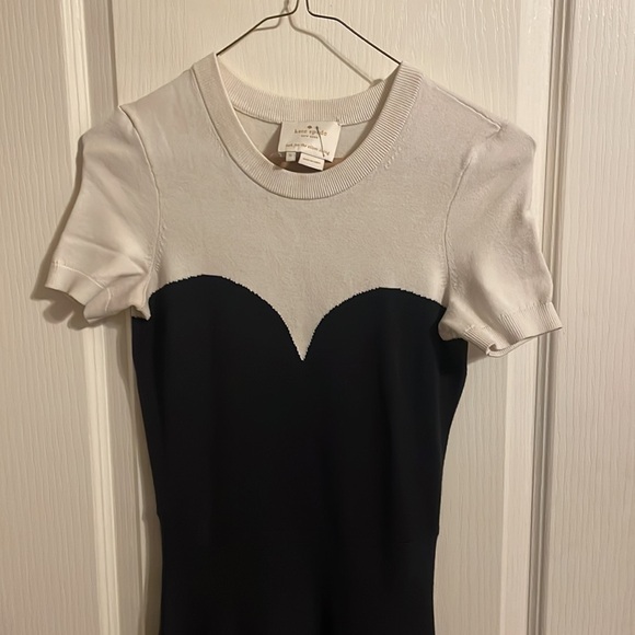 Kate Spade Branton Square Black Color Block Fit Flare Sweater Dress Size S - Picture 2 of 6